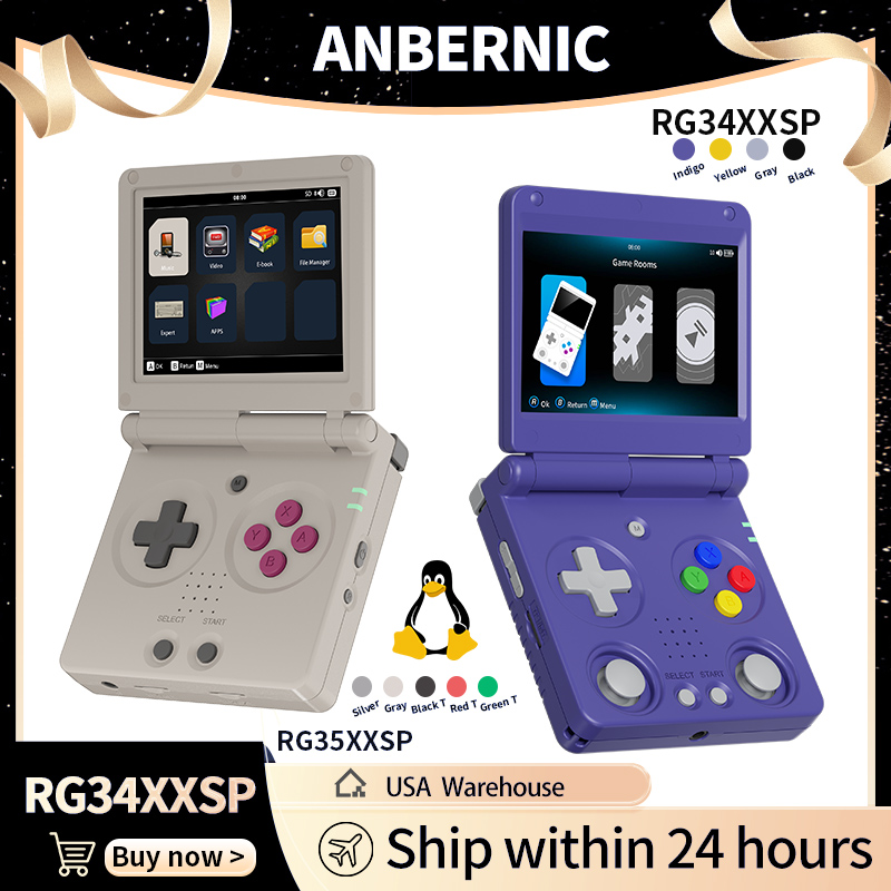 Retro X8 Gaming Console - Anbernic RG34XXSP RG35XXSP Flip Handheld Game