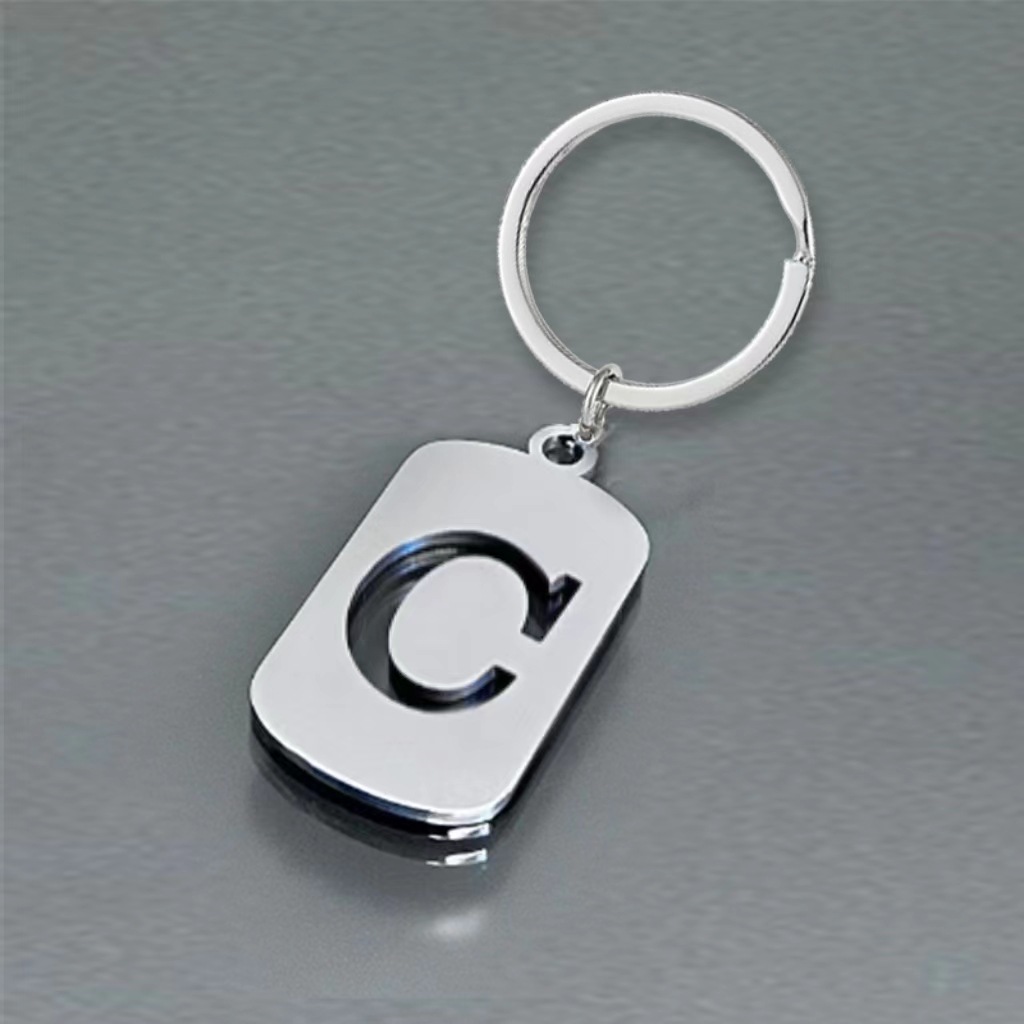 Retro Gaming Keychain - New 26 Polished Hollow English Letter