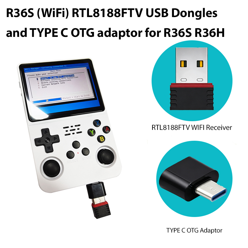 Retro Gaming Handheld 2026 - 2026 R36S (WiFi) RTL8188FTV USB Dongles