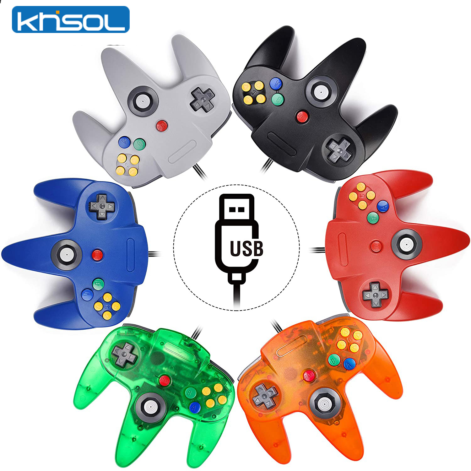 Retro X8 Gaming Console - N64 Controller Classic USB Wired Remote