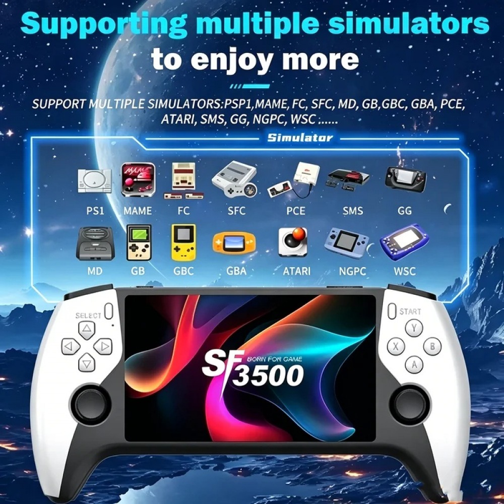 Retro Gaming Gif - SF3500 5 inch Handheld Game Console