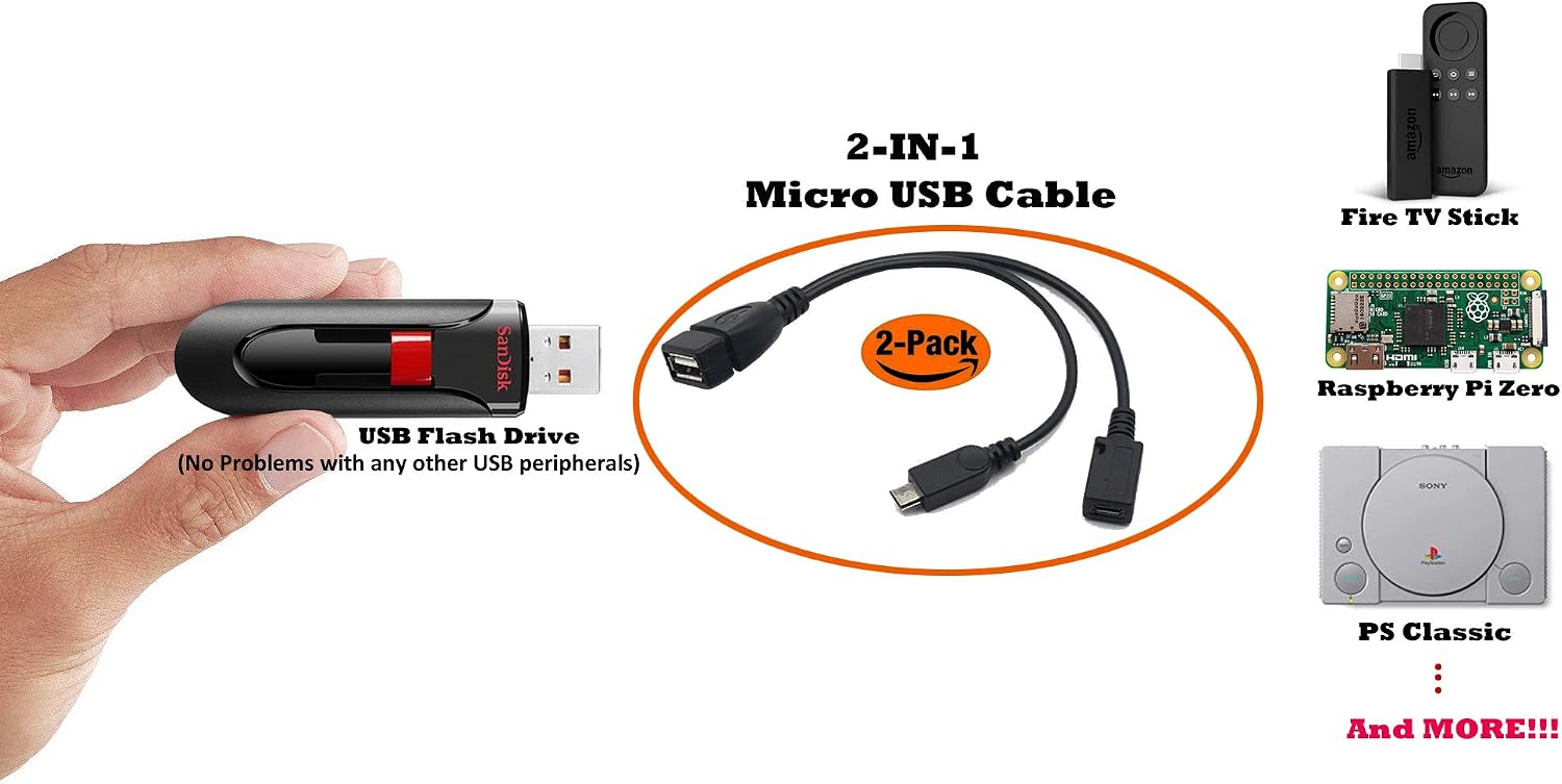 2-in-1 Micro USB OTG Power Cab - đánh giá và giá Retro Gaming Usb Stick