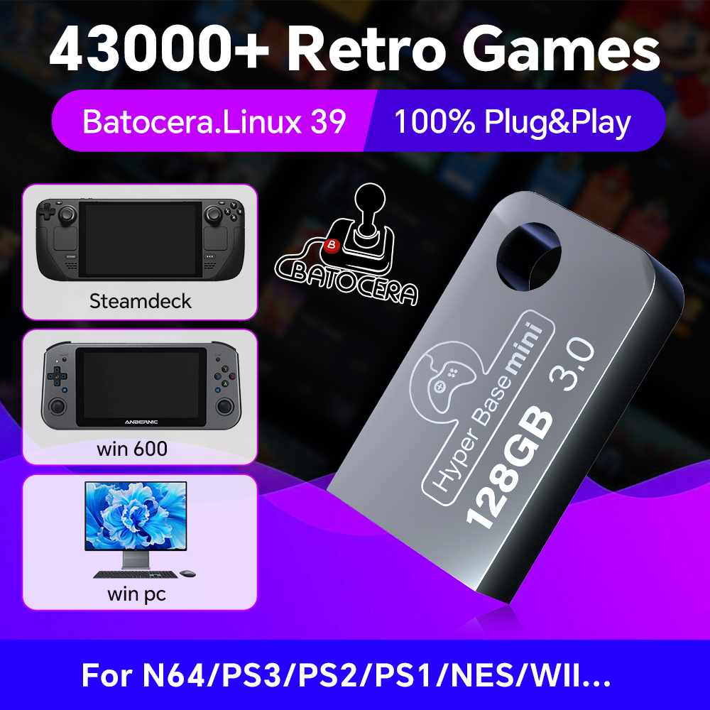 Batocera 128G USB Flash Drive  - đánh giá và giá Retro X8 Gaming Console